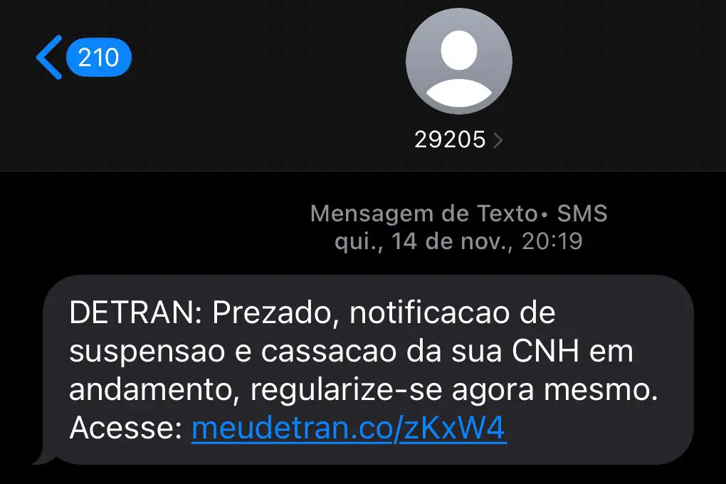 Alerta de Golpe: Falsas Mensagens de Suspensão de CNH Circulam por SMS