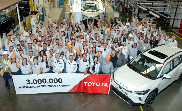 Toyota chega a 3 milhões de carros feitos no Brasil